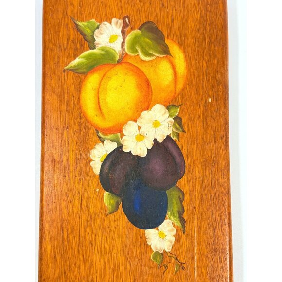 Wooden Wall Art Hand Painted Fruit on Board Kitchen Home Decor Decorative Accent - Picture 12 of 13